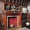 Kinlochmoidart House. Dining room, detail of fireplace.