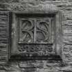 Kinlochmoidart House. East facade, detail of carved panel.