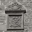 Kinlochmoidart House. South facade, detail of carved panel.