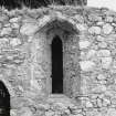 Interior. S wall, detail of arched window at E end