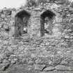 Interior. N wall, pair of arched windows, view from S