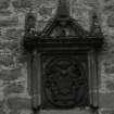 Cawdor Castle. Panel-dated 1672 at front door