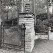 Main E Gatepiers. Detail of gates and urns