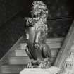 Interior-detail of newel finial on Main Staircase