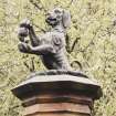 Heraldic beast atop gate pier, detail