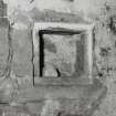 Detail of "spice cupboard" by fireplace in West wall of former dwelling in North range of Steading