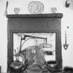 Interior. Detail of kitchen fireplace