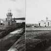 Photograph of stereoscopic photograph showing Lighthouse and Keeper's Cottage
