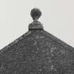 Detail of ball finial on North gable