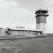 Tain Airfield Bombing Range, New Control Tower, view from SW showing tower, garage and administration block.