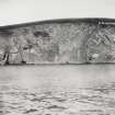 View N from tug in Cromarty Firth showing site of QF battery searchlight emplacements before construction.