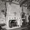 Eilean Donan Castle, interior.
Banqueting hall, fireplace, view from South-West.