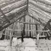 Beaton's Cottage, interior.  View of roof at East end of cottage.