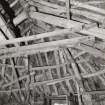 Beaton's Cottage, interior.  View of underside of roof at North end of byre.