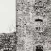 Bernera Barracks.
View from West of South wall showing joint between curtain-wall and barrack-block.