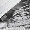 Kirkton of Lochalsh, barn.
Detail of specimen section of wattle on North gable.