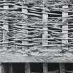 Kirkton of Lochalsh, barn.
Detail of specimen section of wattle on North gable.