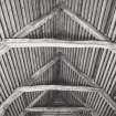 Achmore Farm, Cruck-framed barn, interior.
View of ridge and collar-beams.