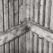 Achmore Farm, Cruck-framed barn, interior.
Detail of lapped and pinned ridge-joint