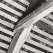 Achmore Farm, Cruck-framed barn, interior.
Detail of collar-joint.
