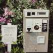 Skye, Dunvegan Castle.
Visitor information and ticket machine in the gardens.