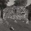 View of ruined West gable wall of St. Maol-Luag's Chapel, Raasay.