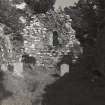 View of interior of East gable wall of St. Maol-Luag's Chapel, Raasay.