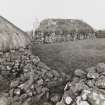 Beaton's Cottage.  View of cottage with byre in foreground from South West.