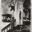 Interior. Watercolour of landing and staircase
