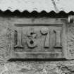 Detail of 1871 date stone in S block of steading.
See MS/744/117 and DC33078