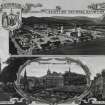 Photographic copy of a postcard.
General views of Edinburgh and the Edinburgh coat of arms.
Insc: 'Scottish National Exhibition. Edinburgh 1908', 'Scott Monument', 'The Old Tolbooth', 'Edinburgh from the Castle'.