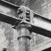 Gasworks.
View of main gasometer house, main chamber, detail of c.i. column head with spacer.