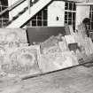 Workshop, Ground Floor: Detail of plaster casts temporarily stored in Machine Shop (recently removed from Carving Department)
