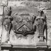 Carving from Dean Mansion "Nisbet arms and initials of Sir Patrick Nisbet and date 1614"