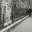Whisky Bond.
Detail of railings along Bonnington Road, South East frontage of warehouses no.5.