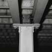 Whisky Bond, interior.
Detail of column (steel) and seat of column from floor above warehouse no.2, floor 5.