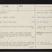 Miscellaneous Index Card, NC82NE (M), Ordnance Survey index card, Page Number 1, Recto