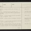 Miscellaneous Index Card, NC84SE (M), Ordnance Survey index card, Page Number 4, Verso