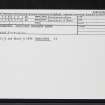 Inverness, Municipal Swimming Baths, NH64NE 115, Ordnance Survey index card, Recto
