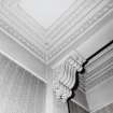 First floor, main S room, cornice and console brackets, detail