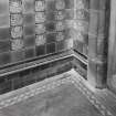 Interior, ground floor hall detail of tiled dado and floor
