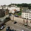 Elevated view of rear of Canongate wall