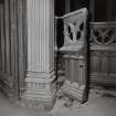 Detail of decorative panelling around pulpit