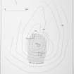 Contour plan with labels.  Two versions - an earlier untitled copy and the finished reduced copy.
Signed: 'AG'