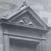 Detail of pediment above Ground Floor window on East gable.