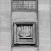 Detail of commemorative plaques above main entrance