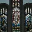 Interior. Detail of stained glass window