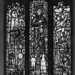 Interior. Detail of stained glass window