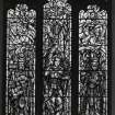 Interior. Detail of stained glass window