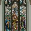 Interior. Detail of stained glass window